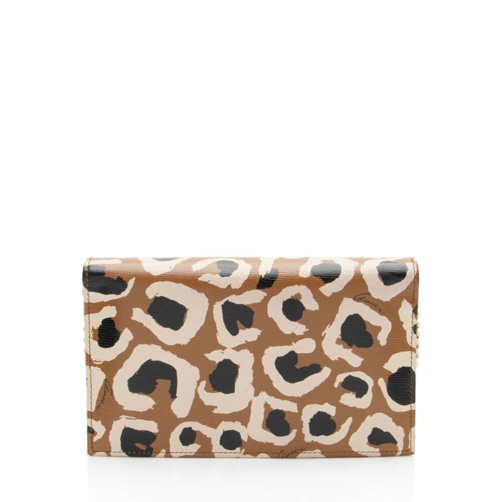 Gucci Leather Leopard Betty Wallet On Chain - Picture 3 of 11
